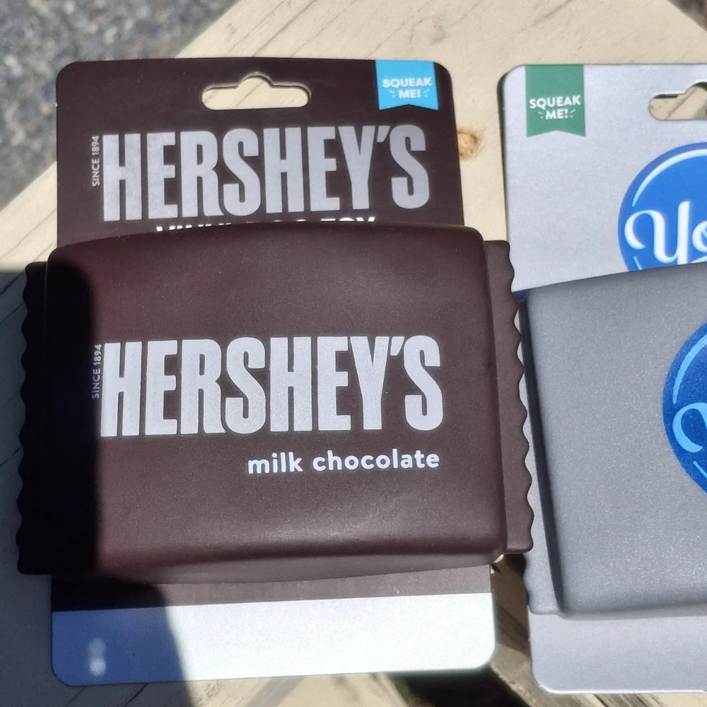 Set Of Two Hershey's and York Vinyl Dog Squeaky Toys